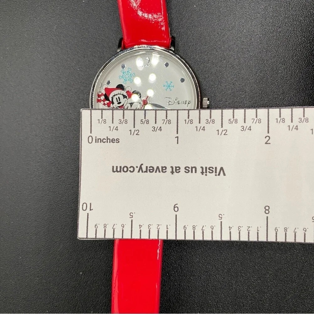 Disney Mickey Mouse Christmas Winter Watch with Patent Leather Strap - Working - Picture 7 of 11